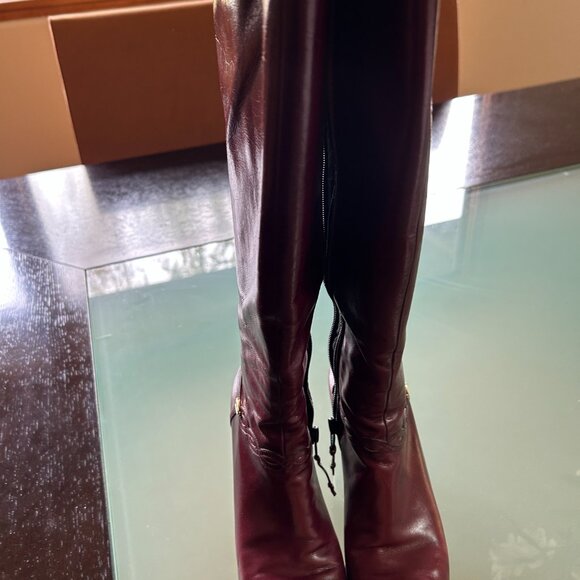 Salvatore Ferragamo Boot Macroon High Heel - Size 6AAAA - Picture 2 of 4